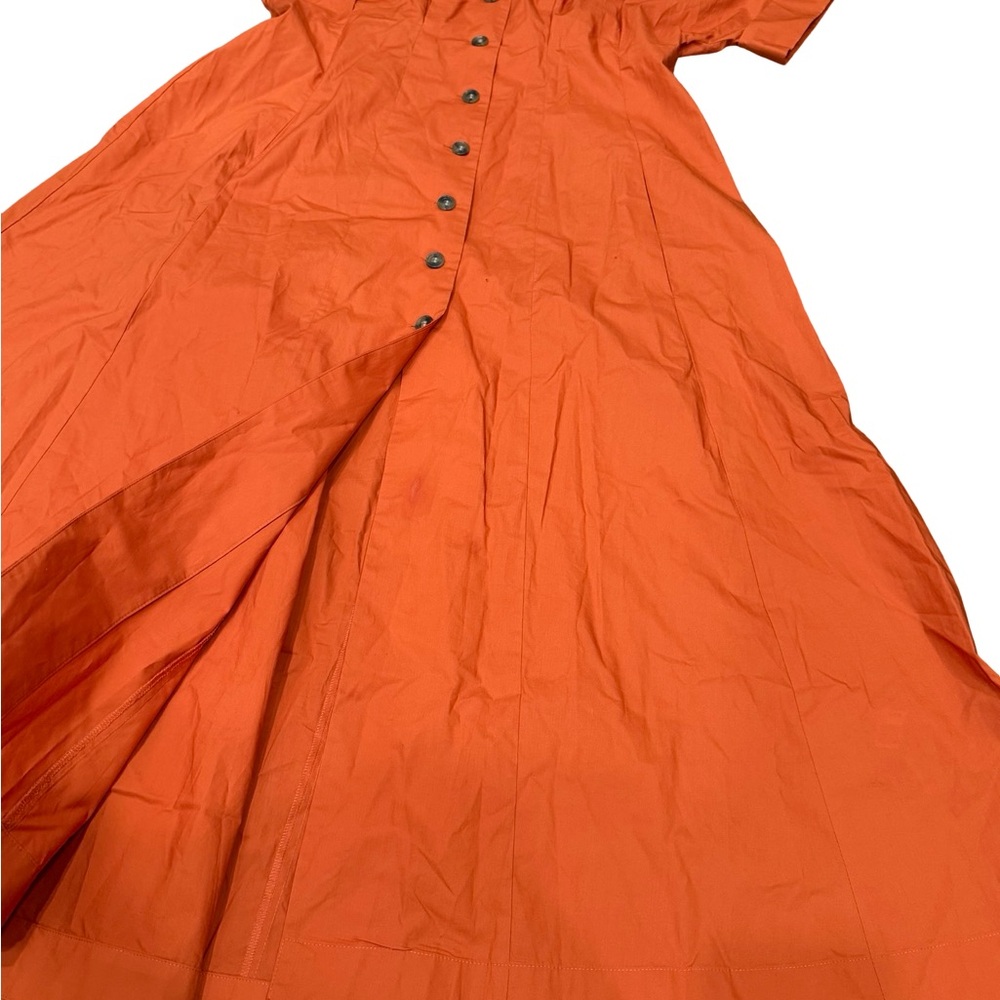 Banana‎ Republic Cotton Poplin Shirt Dress Sunset Orange Size 10 Petite - Picture 10 of 16
